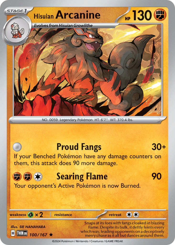Hisuian Arcanine · Twilight Masquerade (SV6) #100