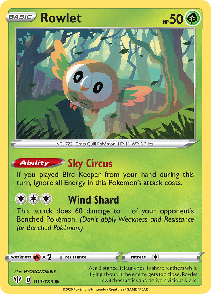 Rowlet · Darkness Ablaze (SWSH3) #11
