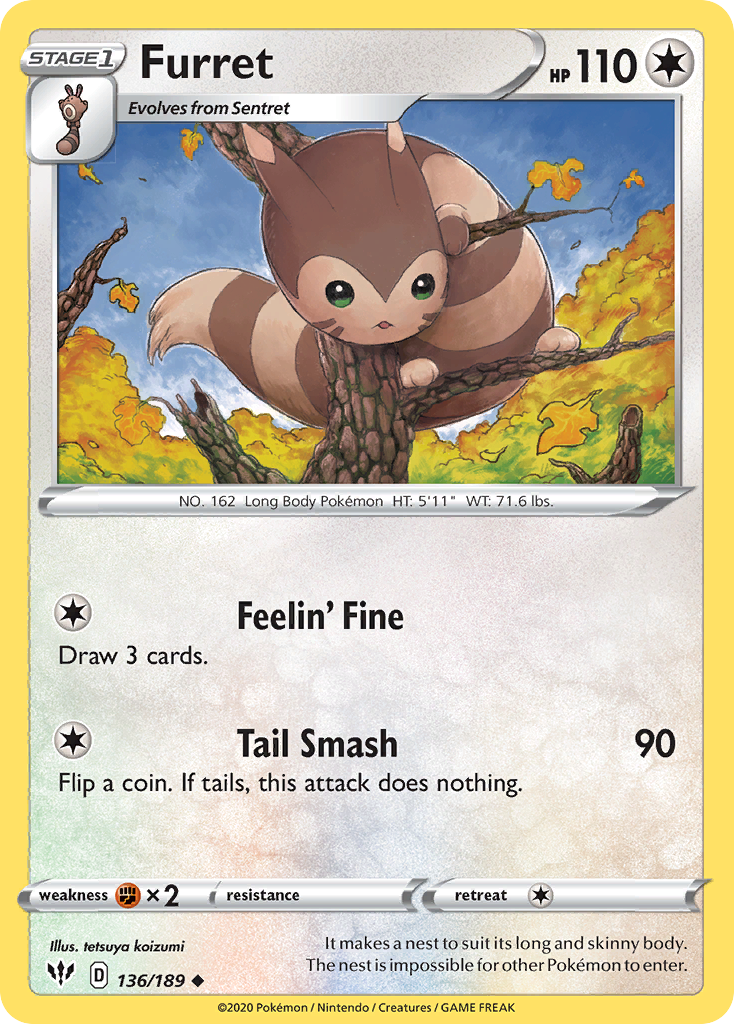 Furret · Darkness Ablaze (SWSH3) #136