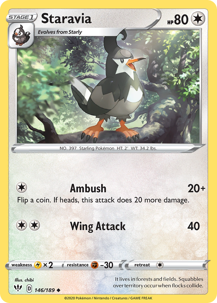 Staravia · Darkness Ablaze (SWSH3) #146