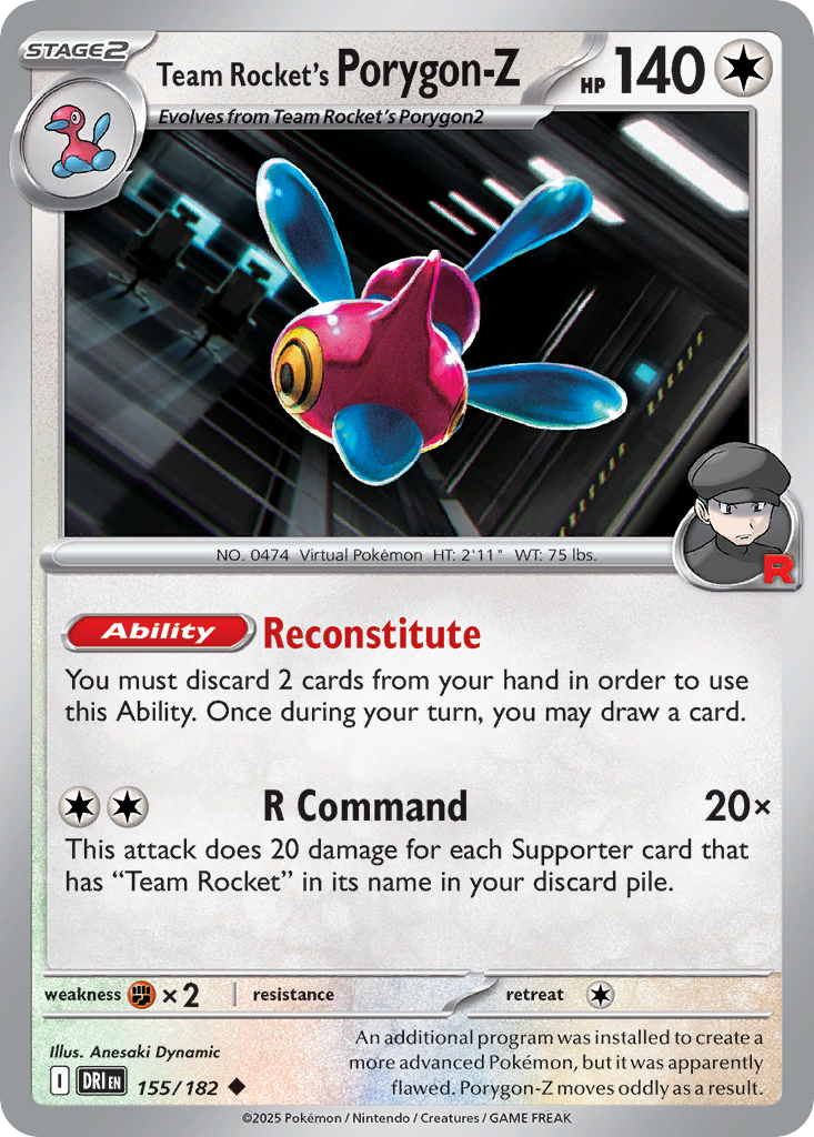 Team Rocket's Porygon-Z · Destined Rivals (SV10) #155