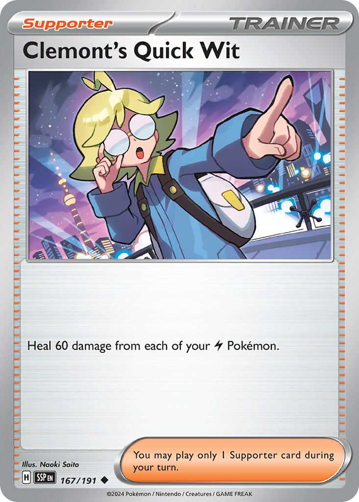 Clemont's Quick Wit · Surging Sparks (SV8) #167