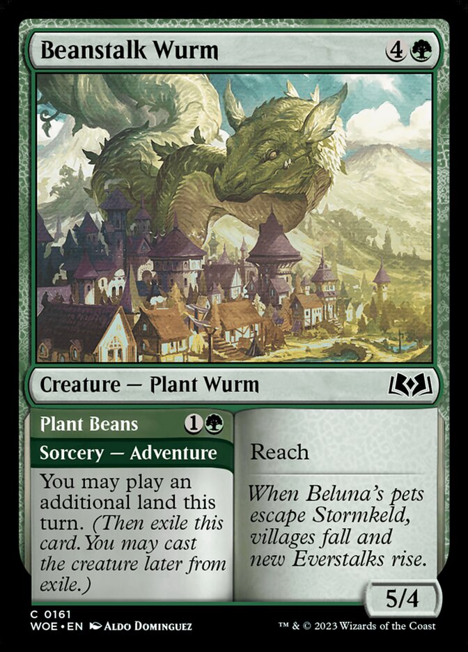 Beanstalk Wurm // Plant Beans · Wilds of Eldraine (WOE) #161