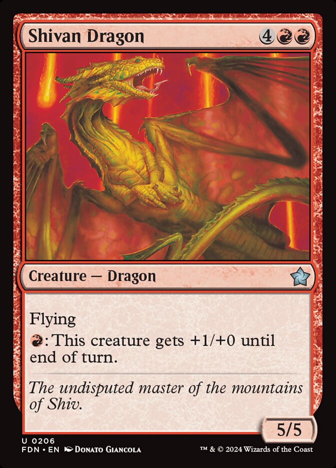 Shivan Dragon · Foundations (FDN) #206