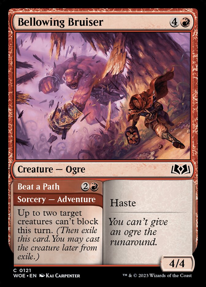 Bellowing Bruiser // Beat a Path · Wilds of Eldraine (WOE) #121
