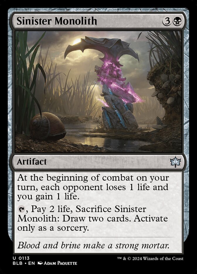 Sinister Monolith · Bloomburrow (BLB) #113