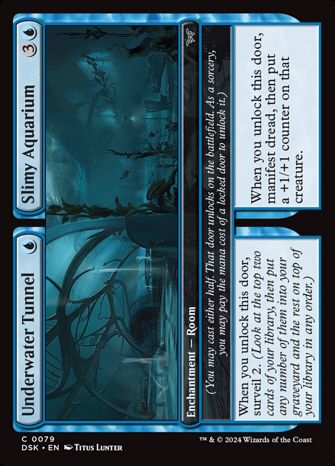 Underwater Tunnel // Slimy Aquarium · Duskmourn: House of Horror (DSK) #79