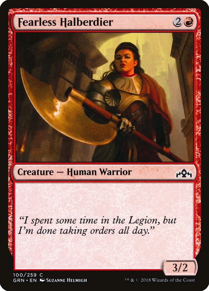 Fearless Halberdier · Guilds of Ravnica (GRN) #100