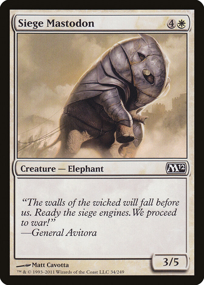 Siege Mastodon · Magic 2012 (M12) #34