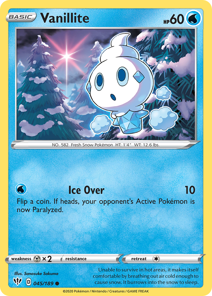 Vanillite · Darkness Ablaze (SWSH3) #45