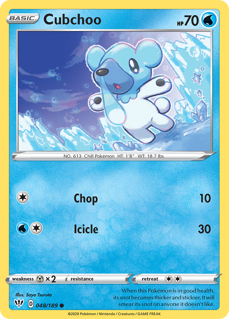 Cubchoo · Darkness Ablaze (SWSH3) #48