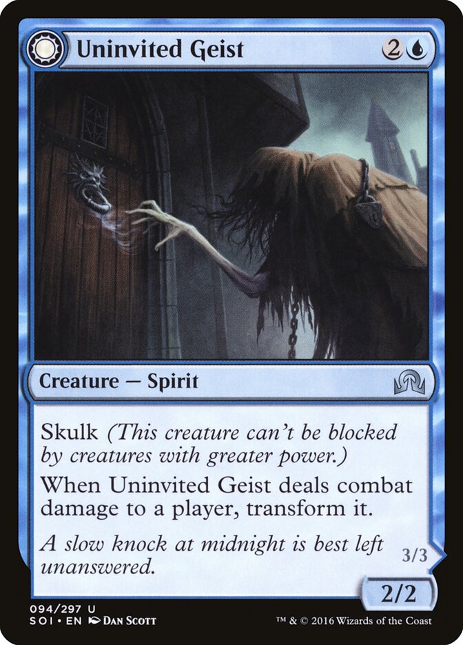Uninvited Geist // Unimpeded Trespasser · Shadows over Innistrad (SOI) #94