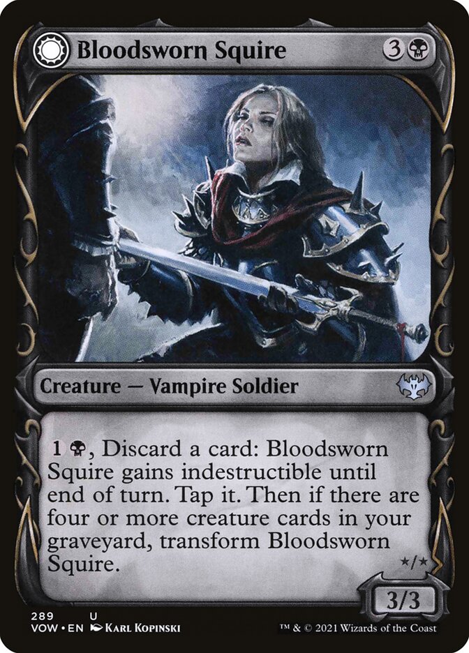 Bloodsworn Squire // Bloodsworn Knight · Innistrad: Crimson Vow (VOW) #289 · showcase