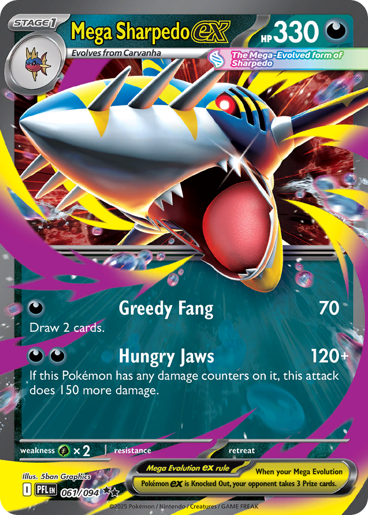 Mega Sharpedo ex · Phantasmal Flames (ME2) #61