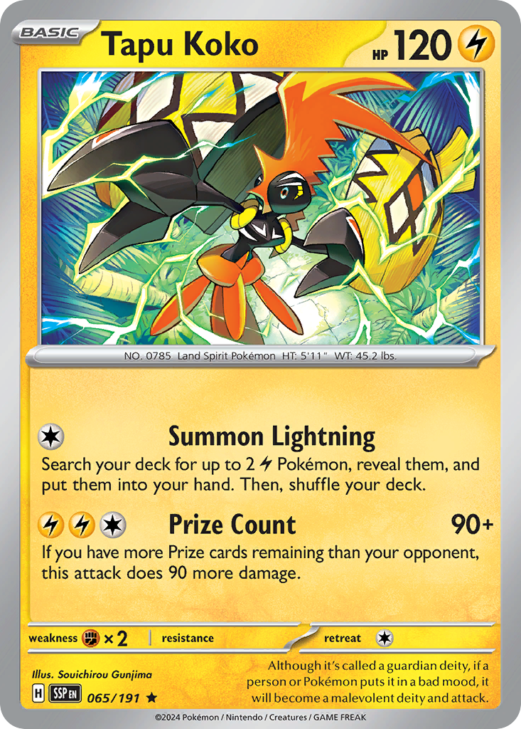 Tapu Koko · Surging Sparks (SV8) #65
