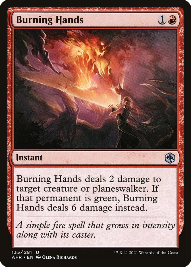 Burning Hands · Adventures in the Forgotten Realms (AFR) #135