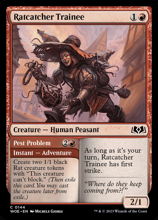 Ratcatcher Trainee // Pest Problem · Wilds of Eldraine (WOE) #144