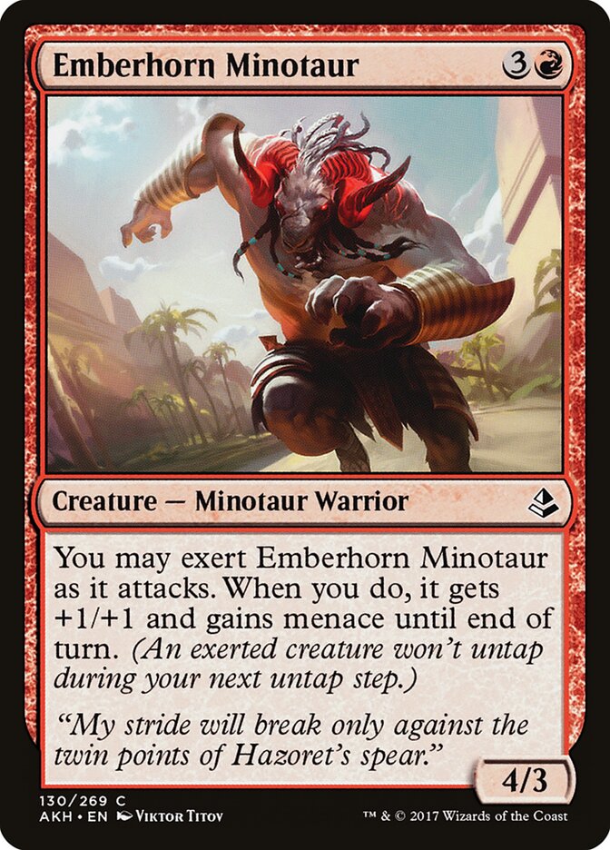 Emberhorn Minotaur · Amonkhet (AKH) #130