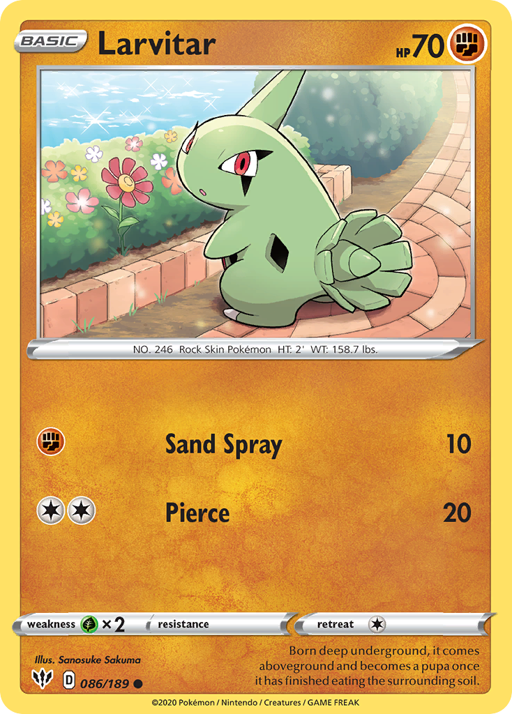 Larvitar · Darkness Ablaze (SWSH3) #86