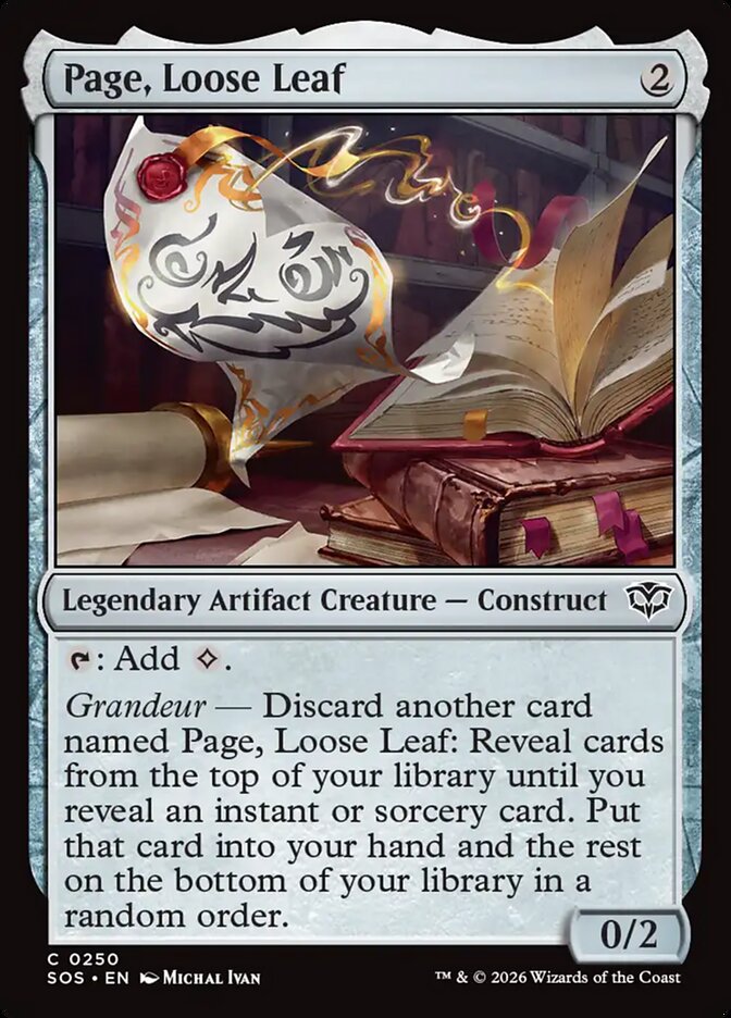 Page, Loose Leaf · Secrets of Strixhaven (SOS) #250