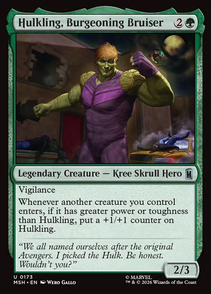 Hulkling, Burgeoning Bruiser · Marvel Super Heroes (MSH) #173
