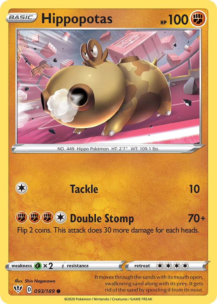 Hippopotas · Darkness Ablaze (SWSH3) #93