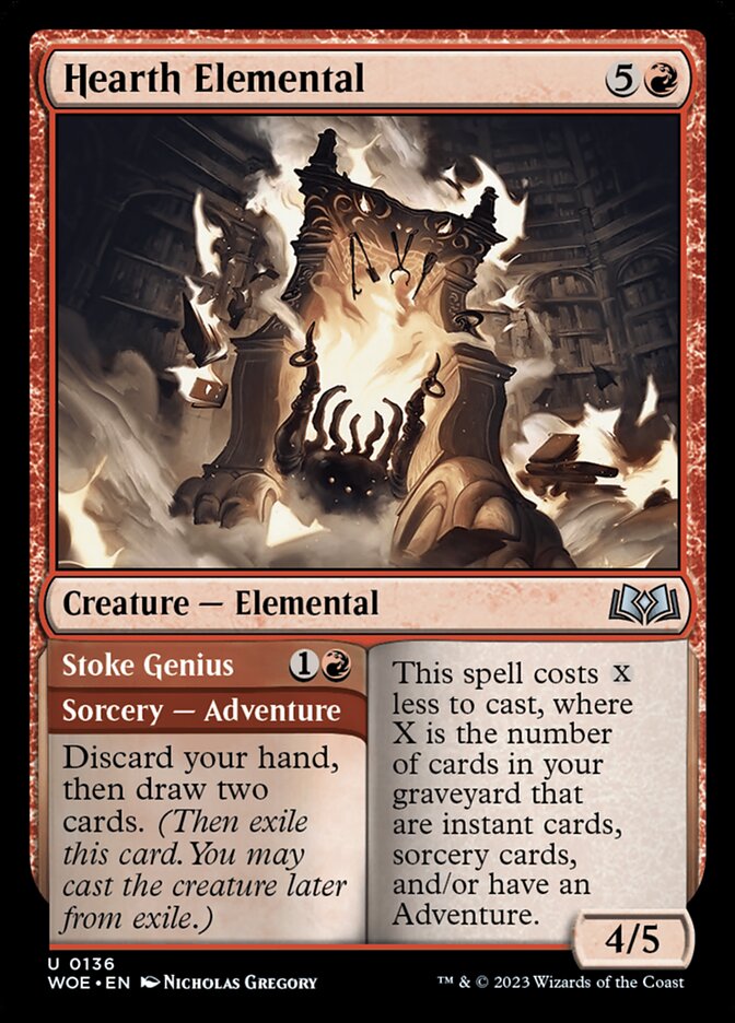 Hearth Elemental // Stoke Genius · Wilds of Eldraine (WOE) #136