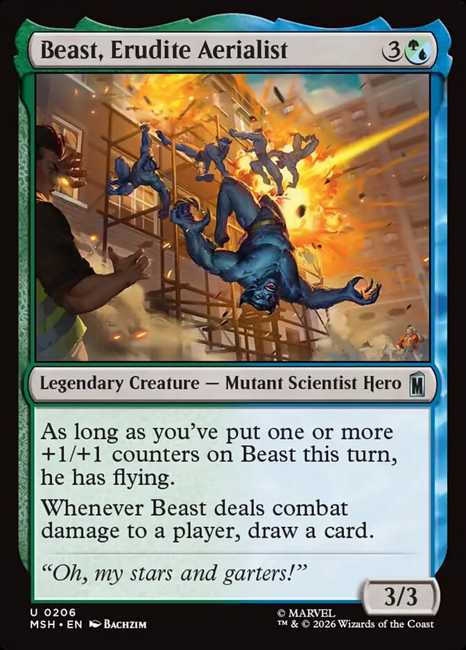Beast, Erudite Aerialist · Marvel Super Heroes (MSH) #206