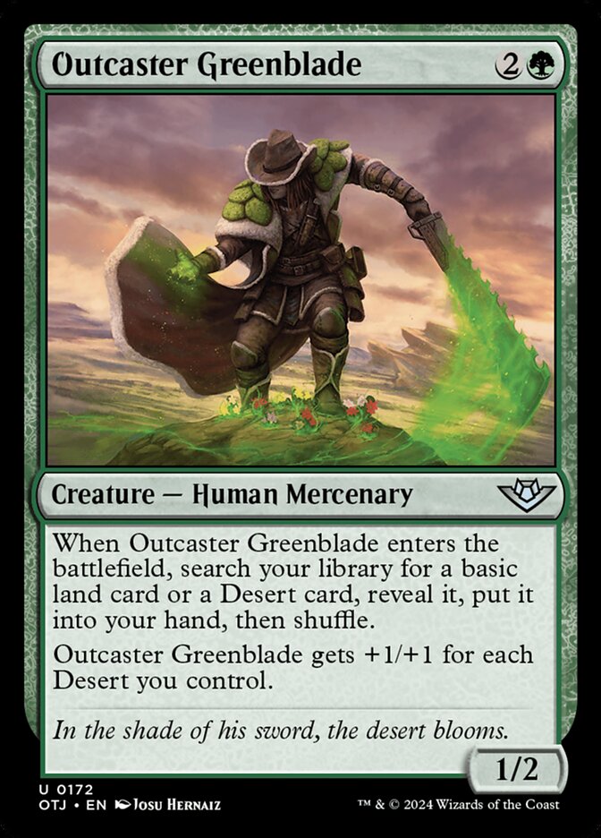 Outcaster Greenblade · Outlaws of Thunder Junction (OTJ) #172