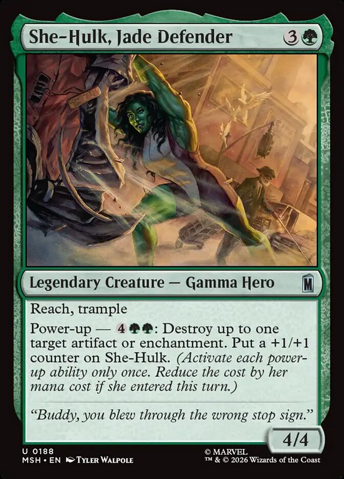 She-Hulk, Jade Defender · Marvel Super Heroes (MSH) #188