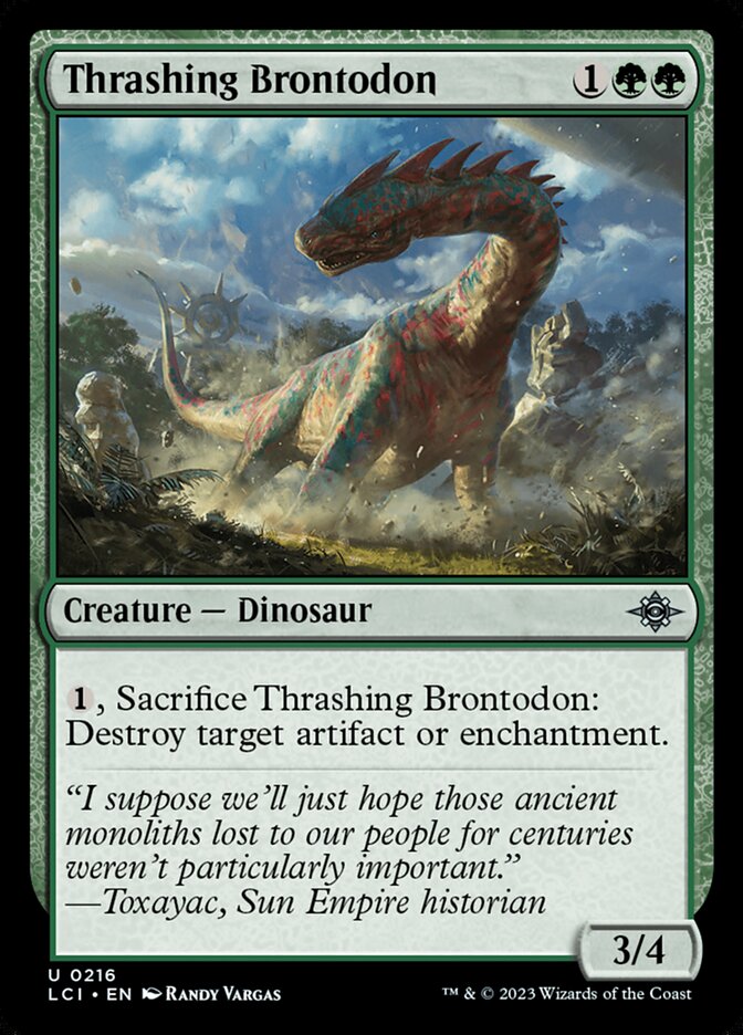 Thrashing Brontodon · The Lost Caverns of Ixalan (LCI) #216