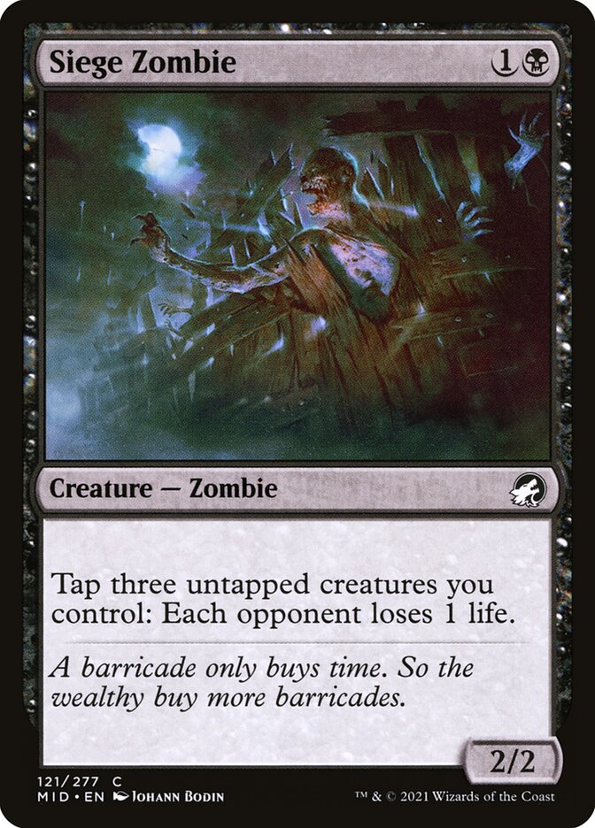 Siege Zombie · Innistrad: Midnight Hunt (MID) #121