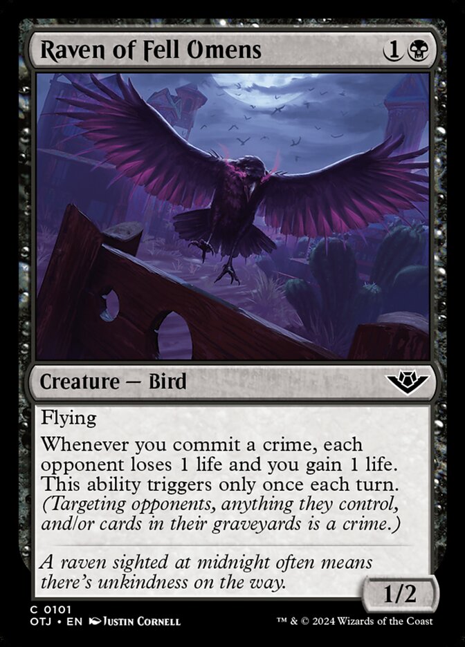 Raven of Fell Omens · Outlaws of Thunder Junction (OTJ) #101