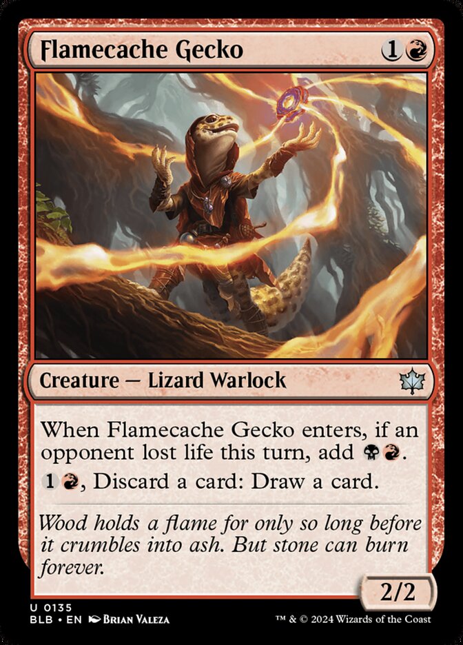 Flamecache Gecko · Bloomburrow (BLB) #135