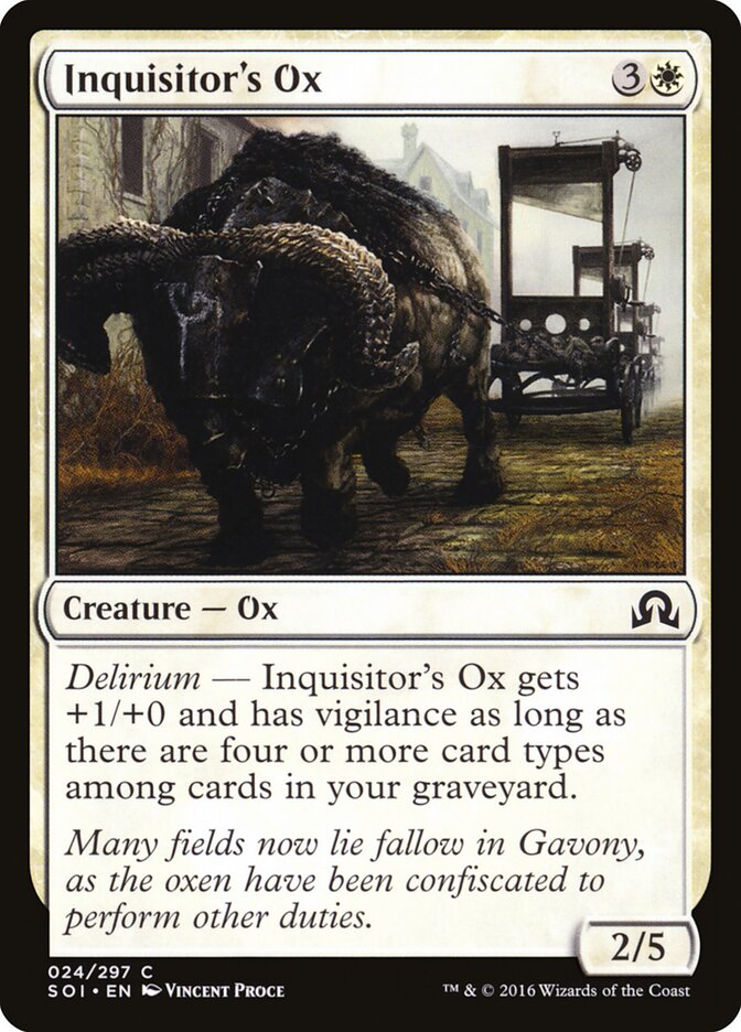 Inquisitor's Ox · Shadows over Innistrad (SOI) #24
